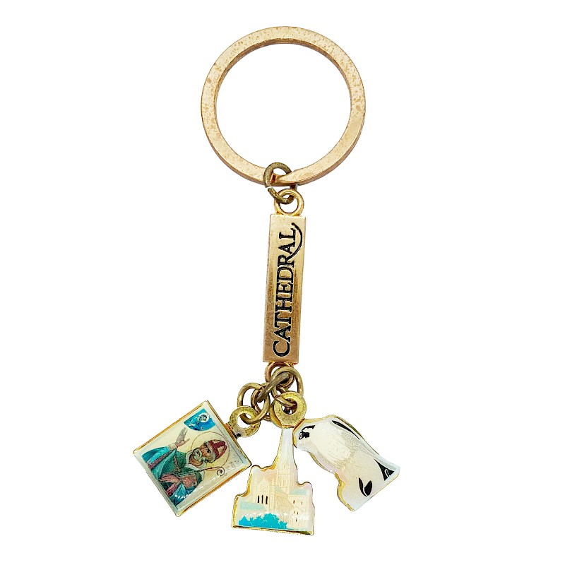 3 Charm Printed Keyring