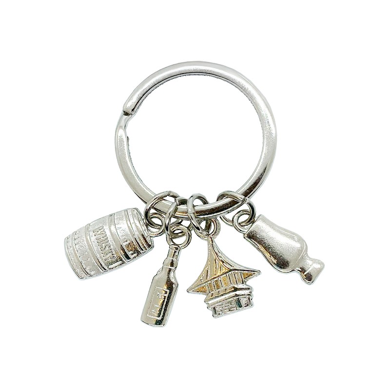 4 Charm Silver Keyring