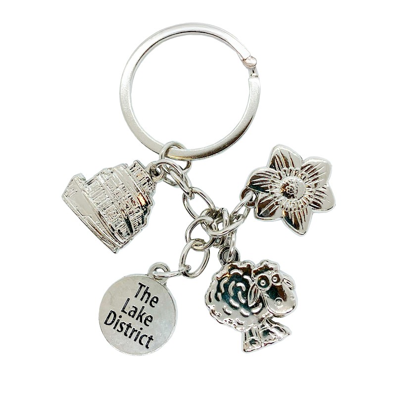 4 Charm Silver Keyring